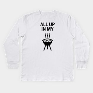 All Up In My Grill (minimal design) Kids Long Sleeve T-Shirt